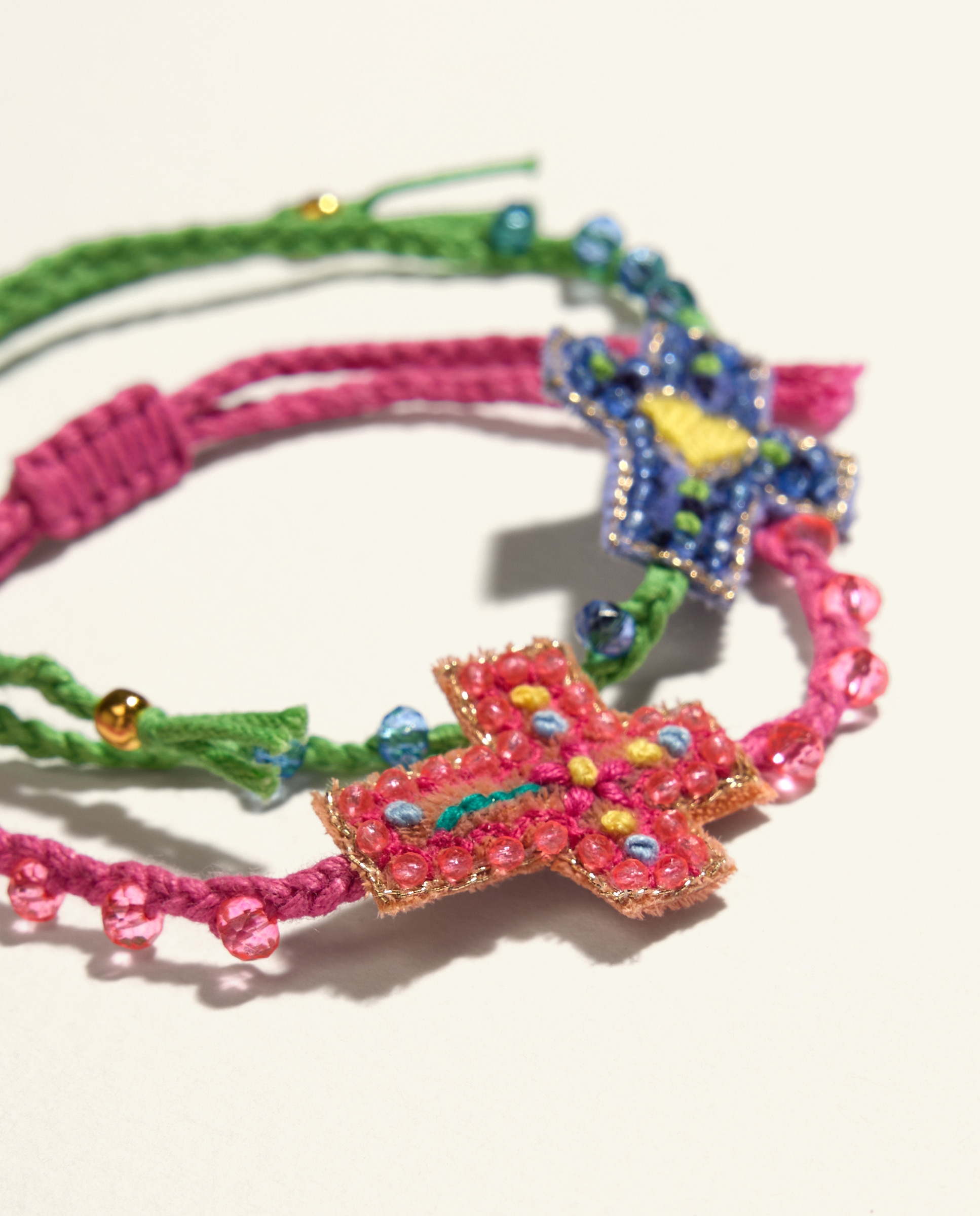 Pack de Duas Pulseiras com Cruz 200 Rosa-2
