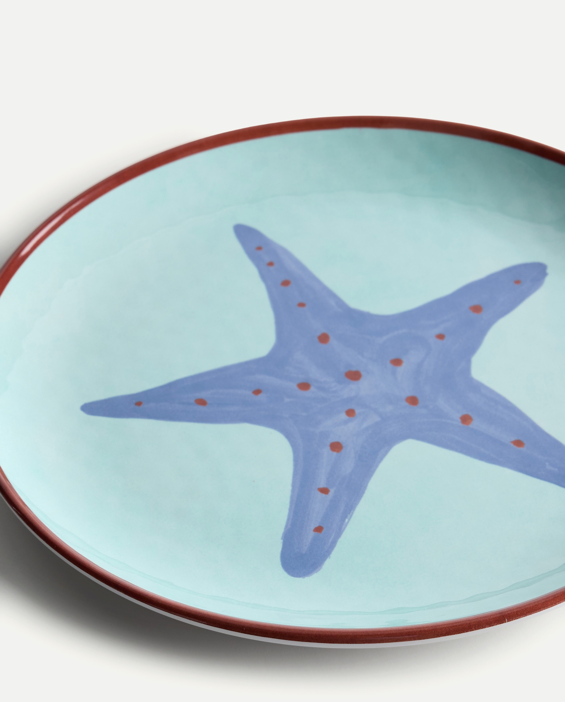 Plato llano estrella Turquesa Turquesa-4