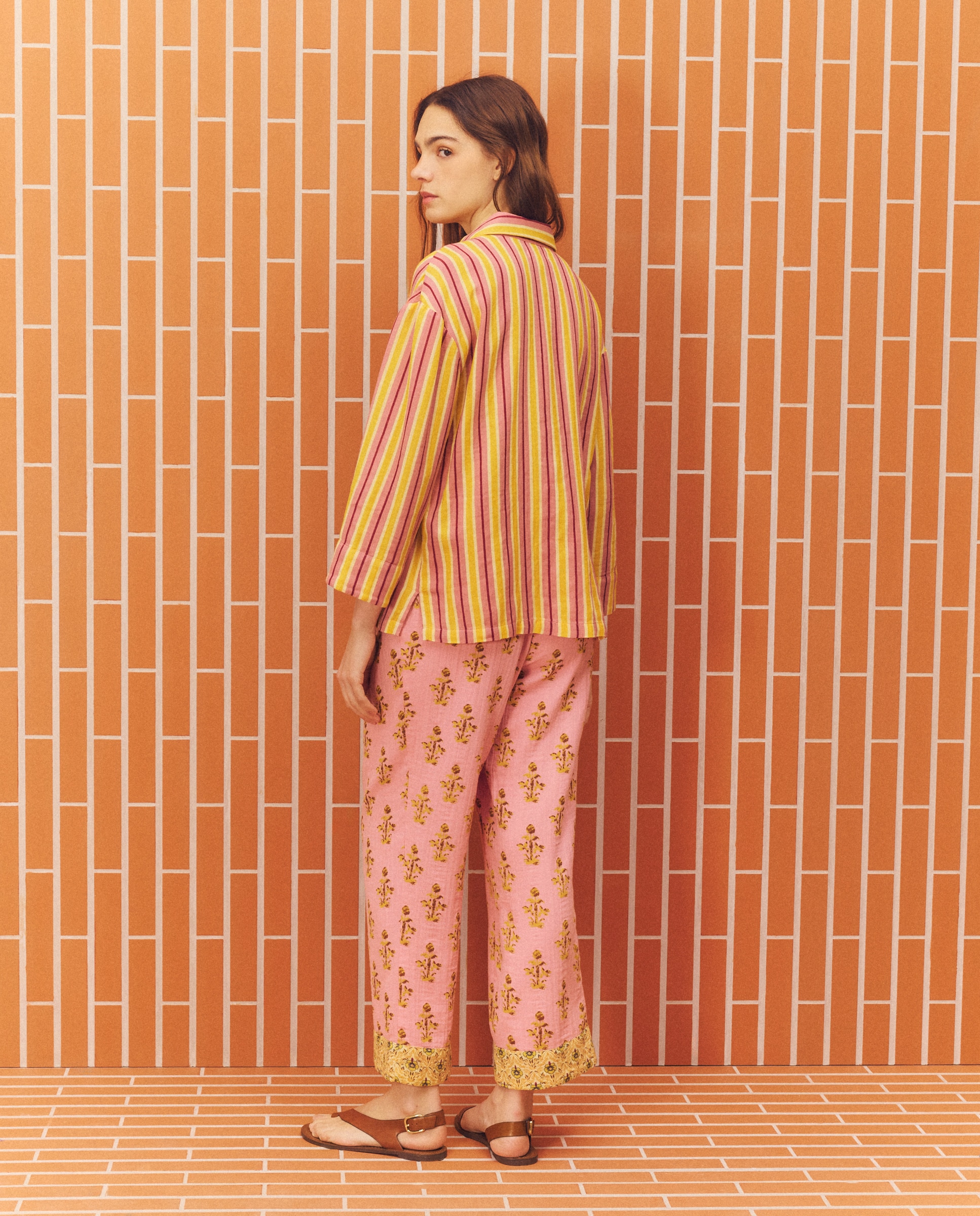 Pijama comprido de mulher 310 Amarelo Claro-3