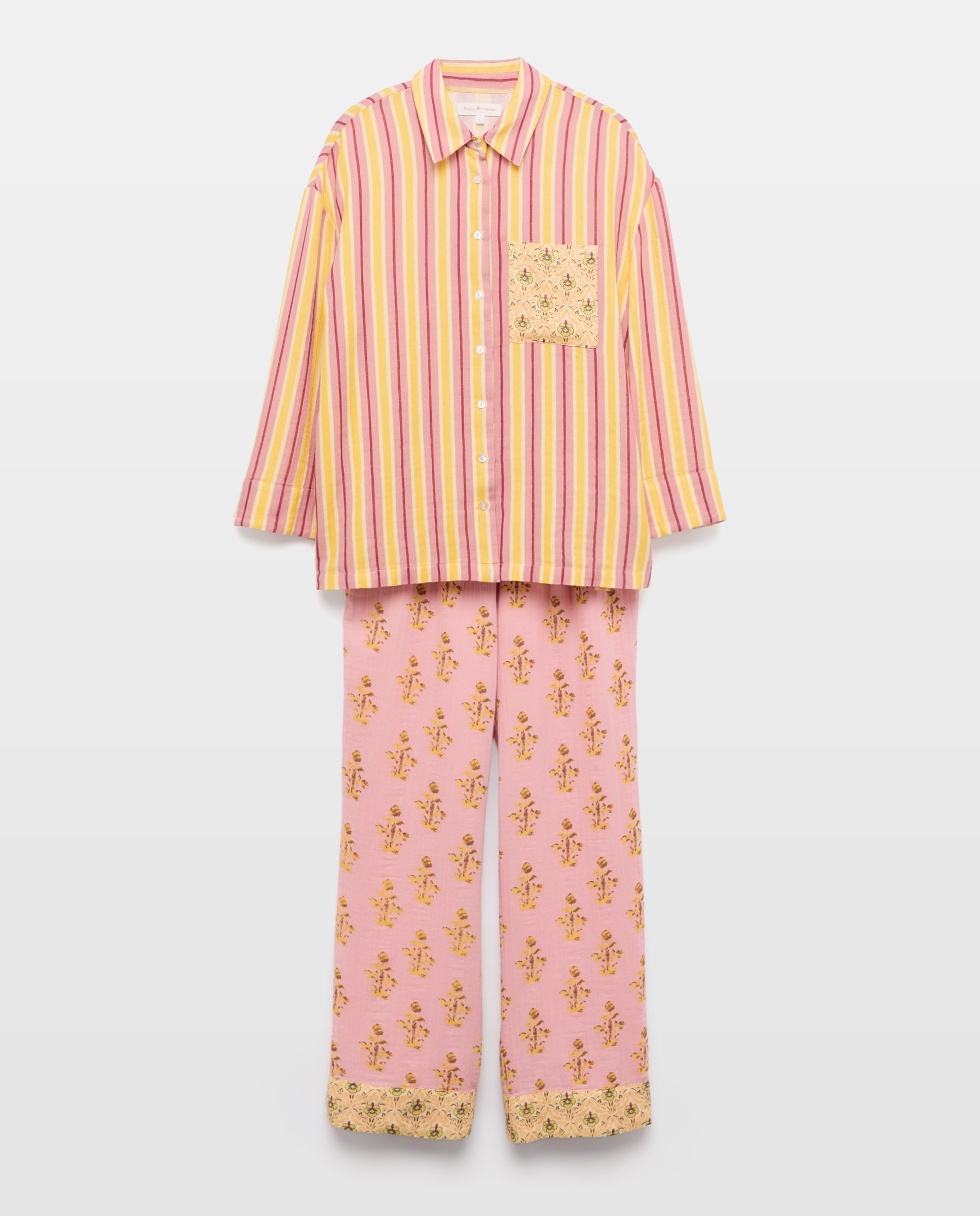 Pijama comprido de mulher 310 Amarelo Claro-4
