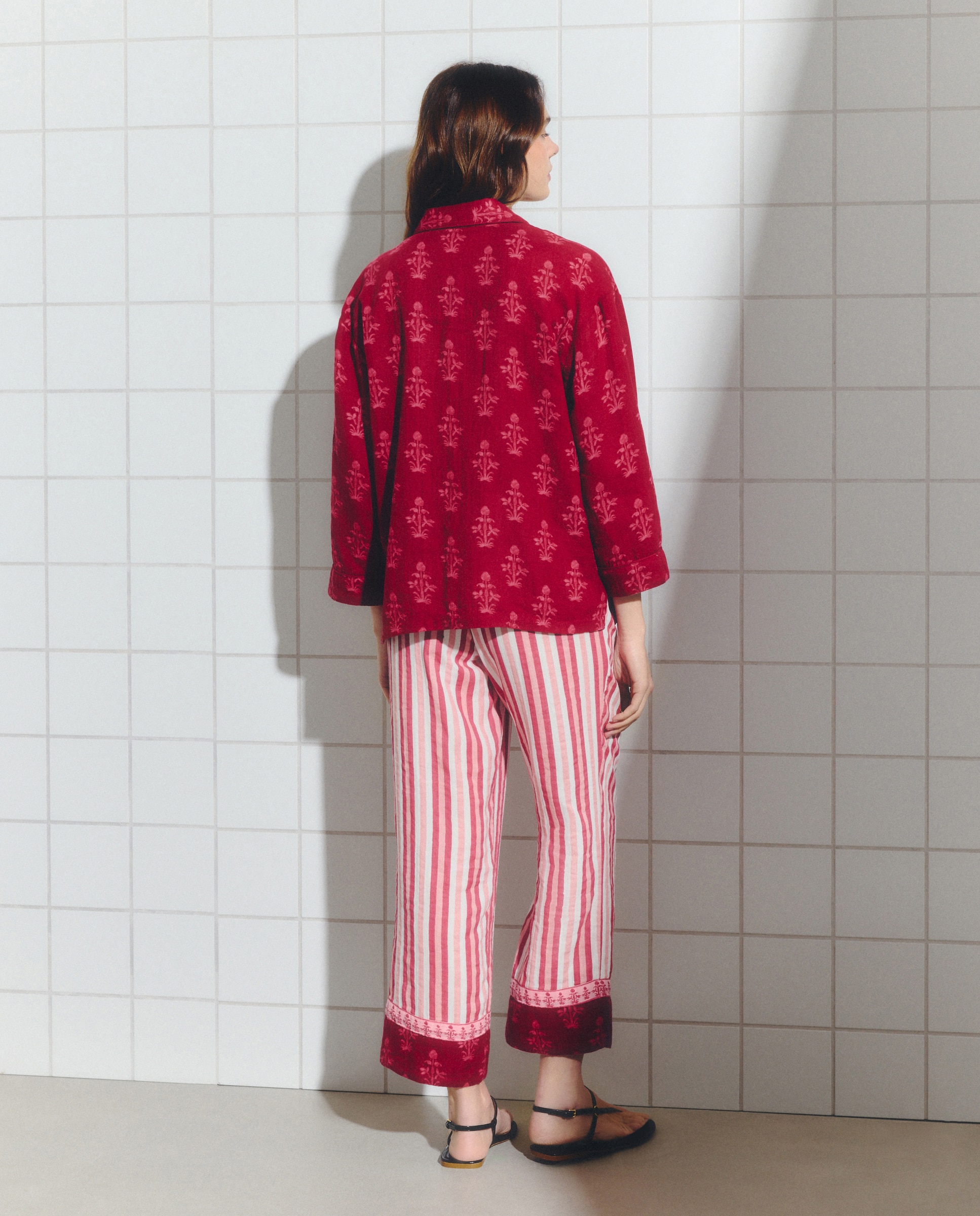 Pijama comprido de mulher 230 Rosa Escuro-3