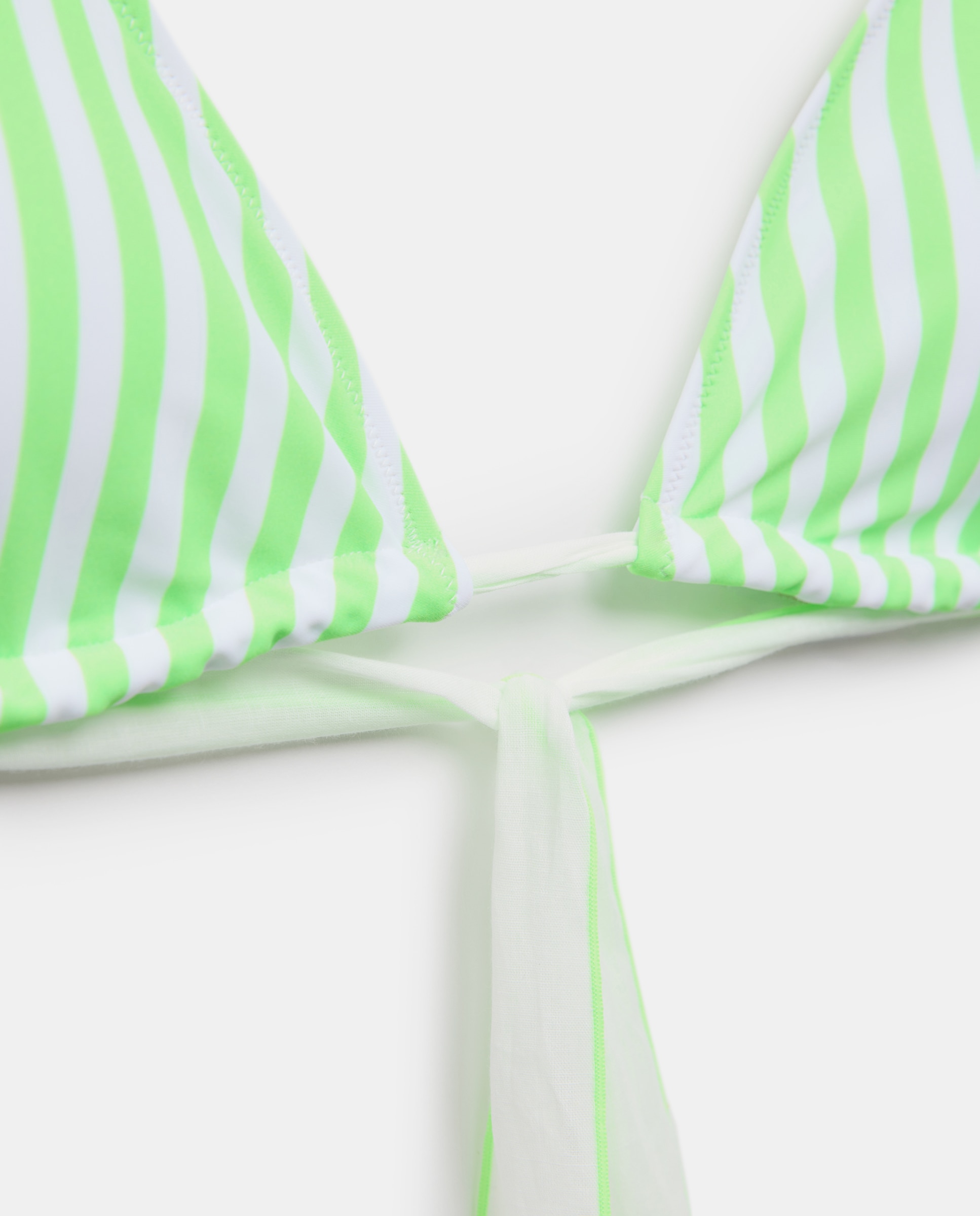 Top de Biquíni com Estampado às Riscas Verde-flúor-5