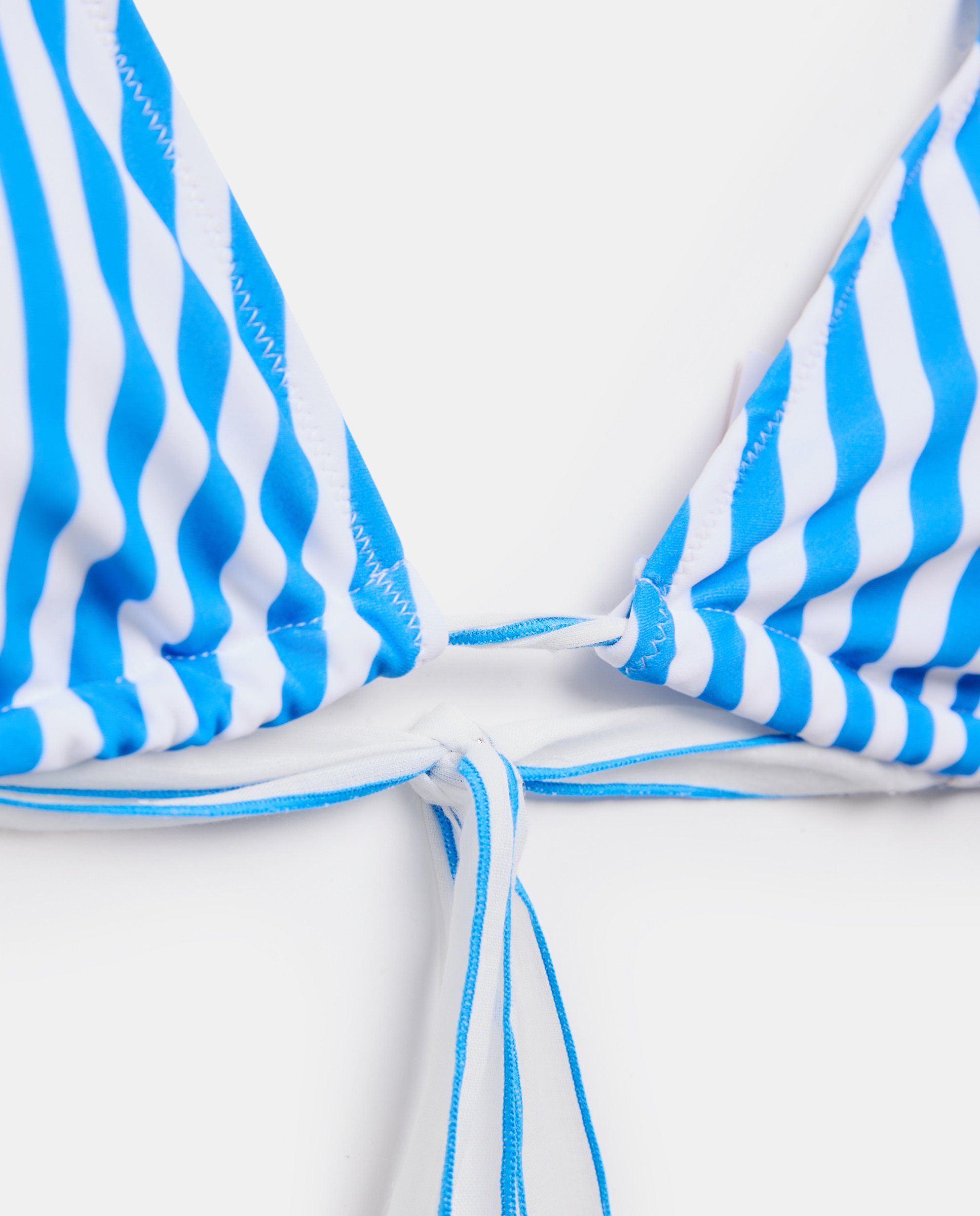 Top de Biquíni com Estampado às Riscas 400 Azul-5
