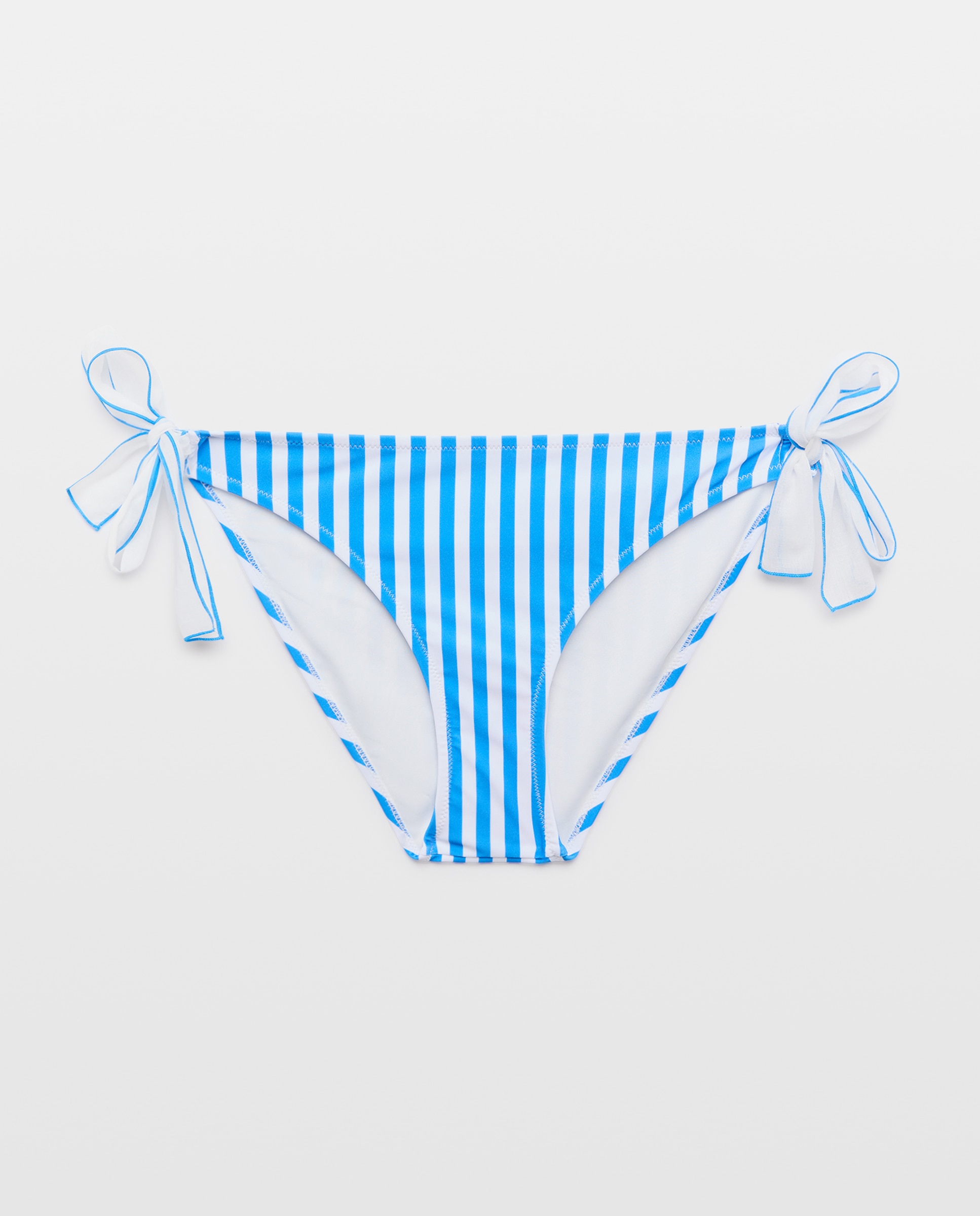 Cueca de Biquíni com Estampado às Riscas 400 Azul-4