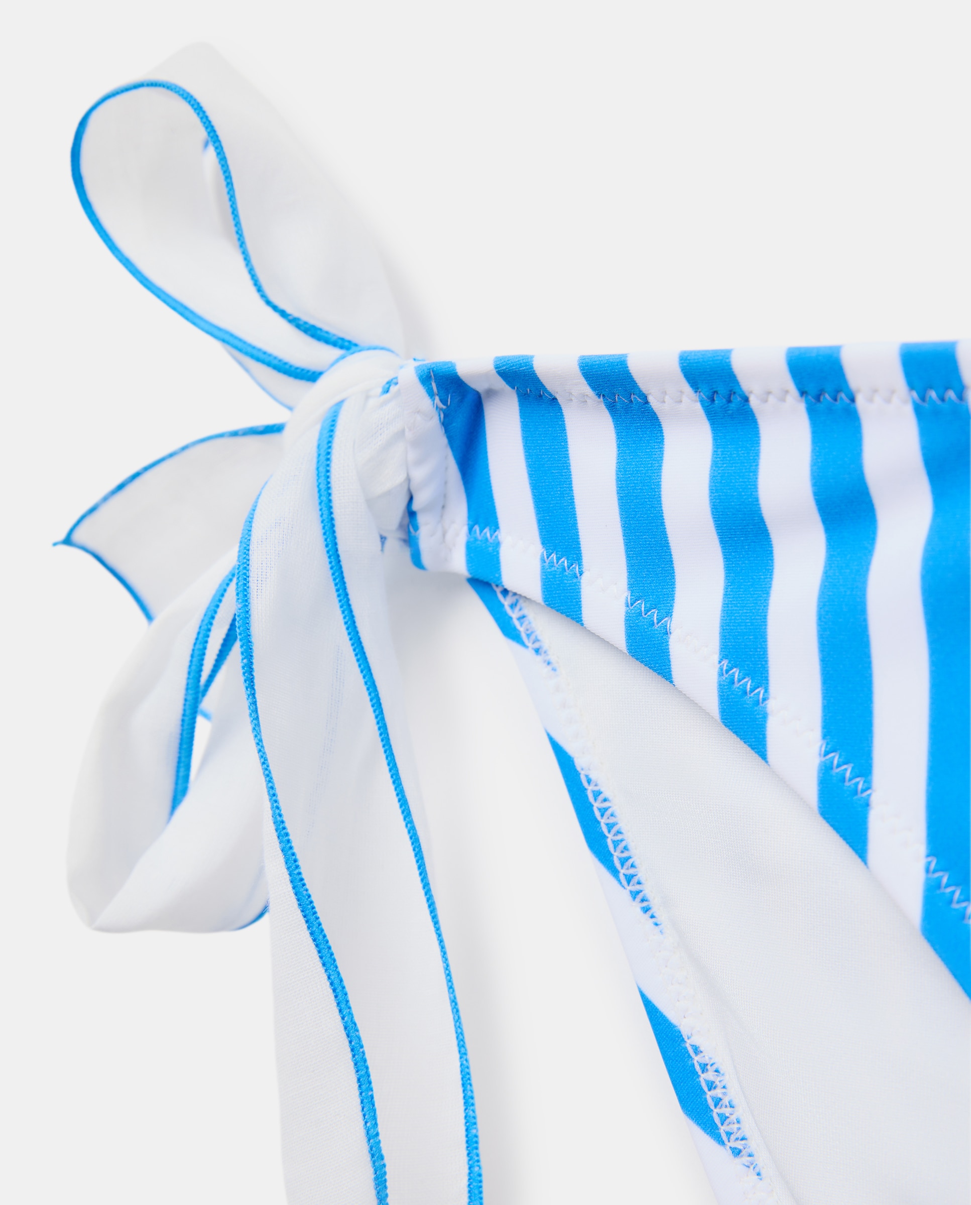 Cueca de Biquíni com Estampado às Riscas 400 Azul-5