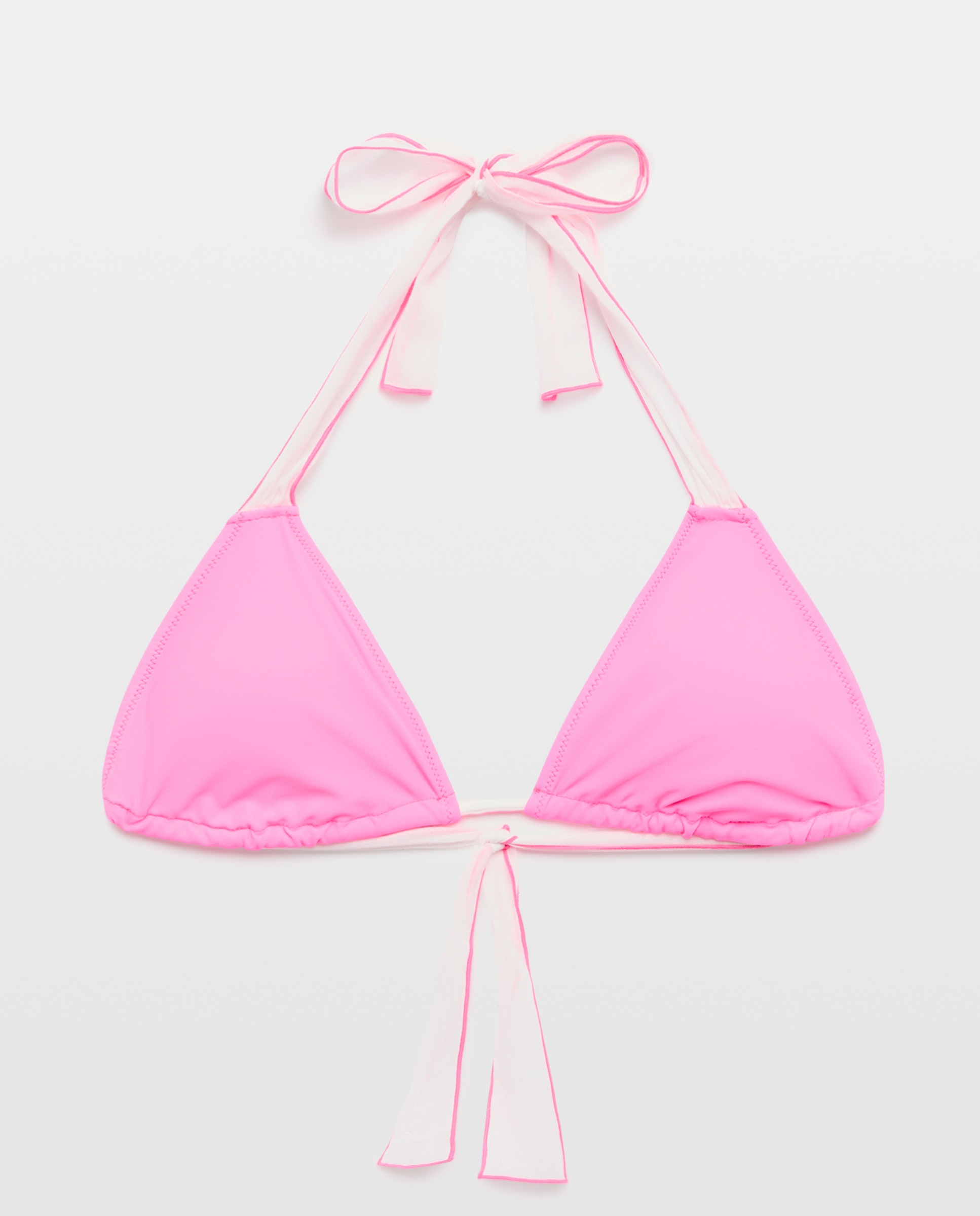 Top de Biquíni com Estampado às Riscas 240 Fúcsia-4