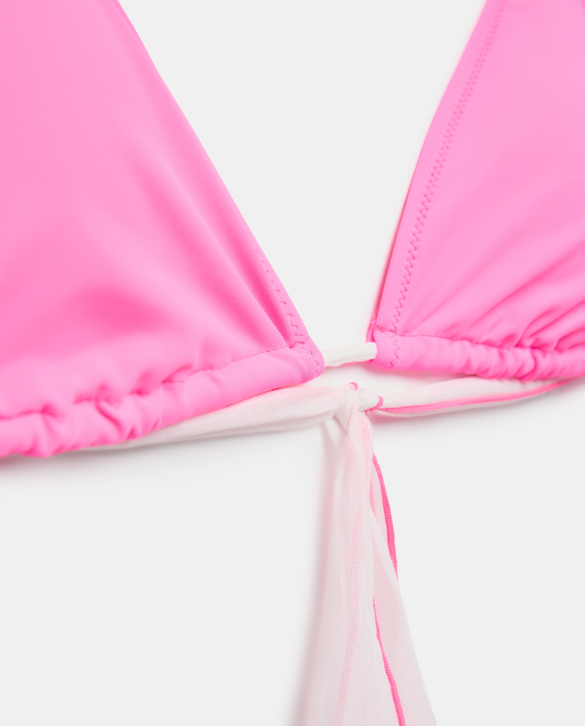 Top de Biquíni com Estampado às Riscas 240 Fúcsia-5