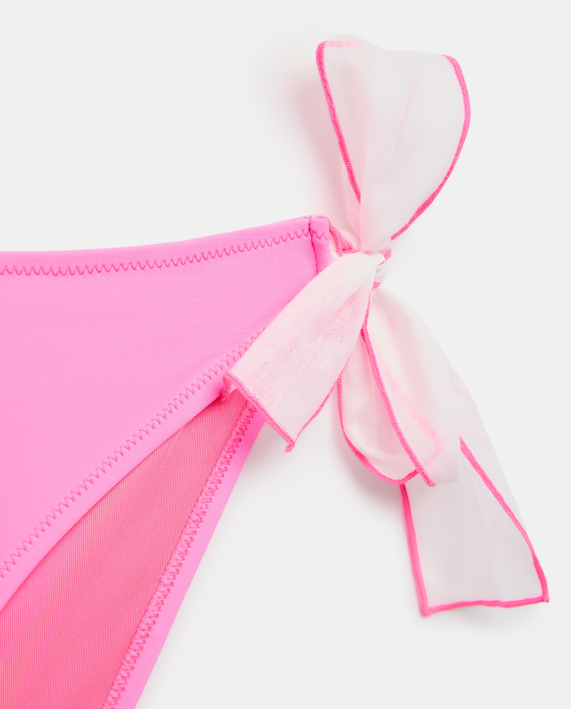 Cueca de Biquíni com Estampado às Riscas 240 Fúcsia-5