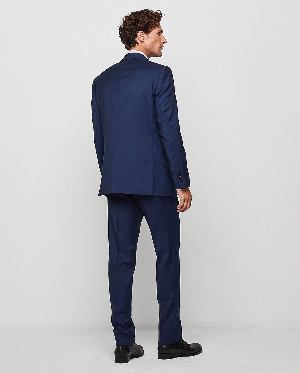 Fato Regular Travelsuit Liso de Lã Azul-2