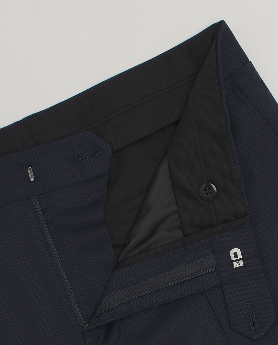 Fato Regular Fit Pin Point Azul-5