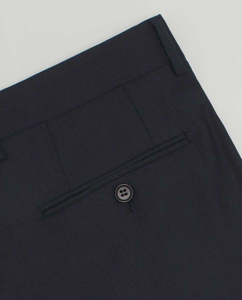 Fato Regular Fit Pin Point Azul-6