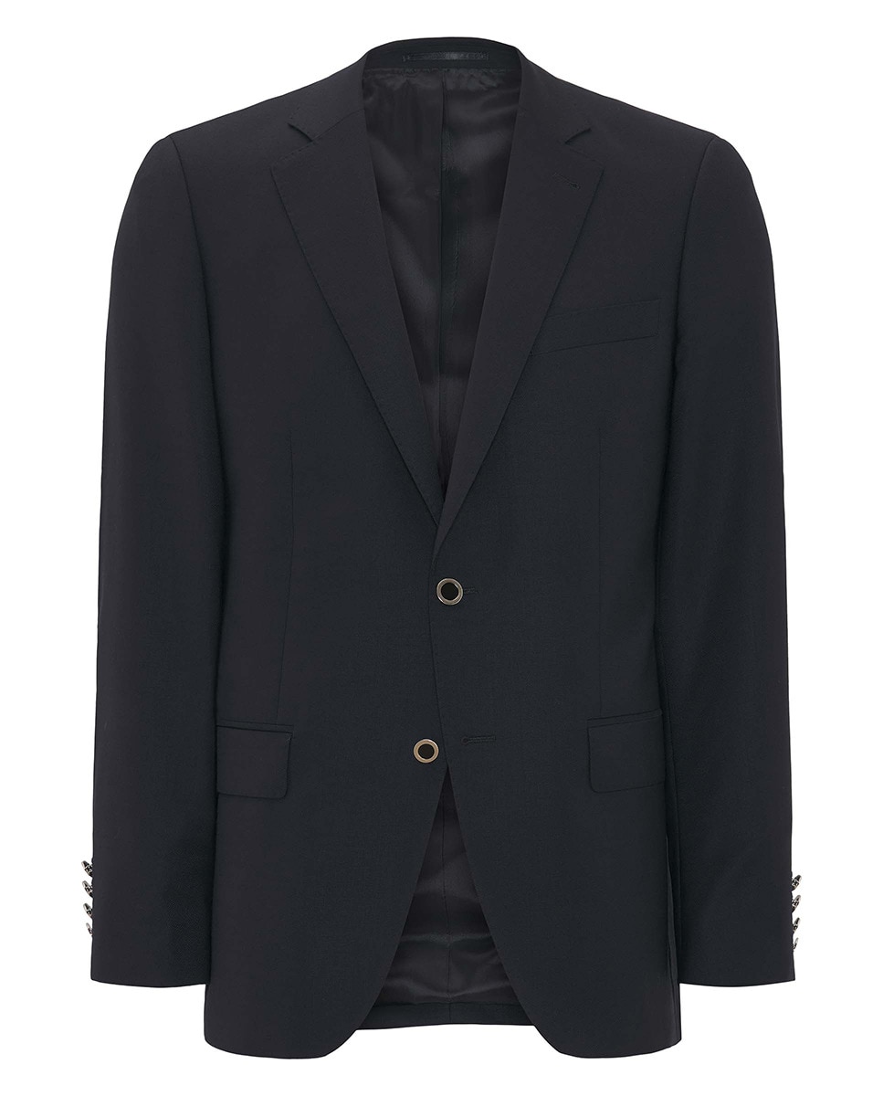 Blazer Regular de Lã Azul-marinho-3