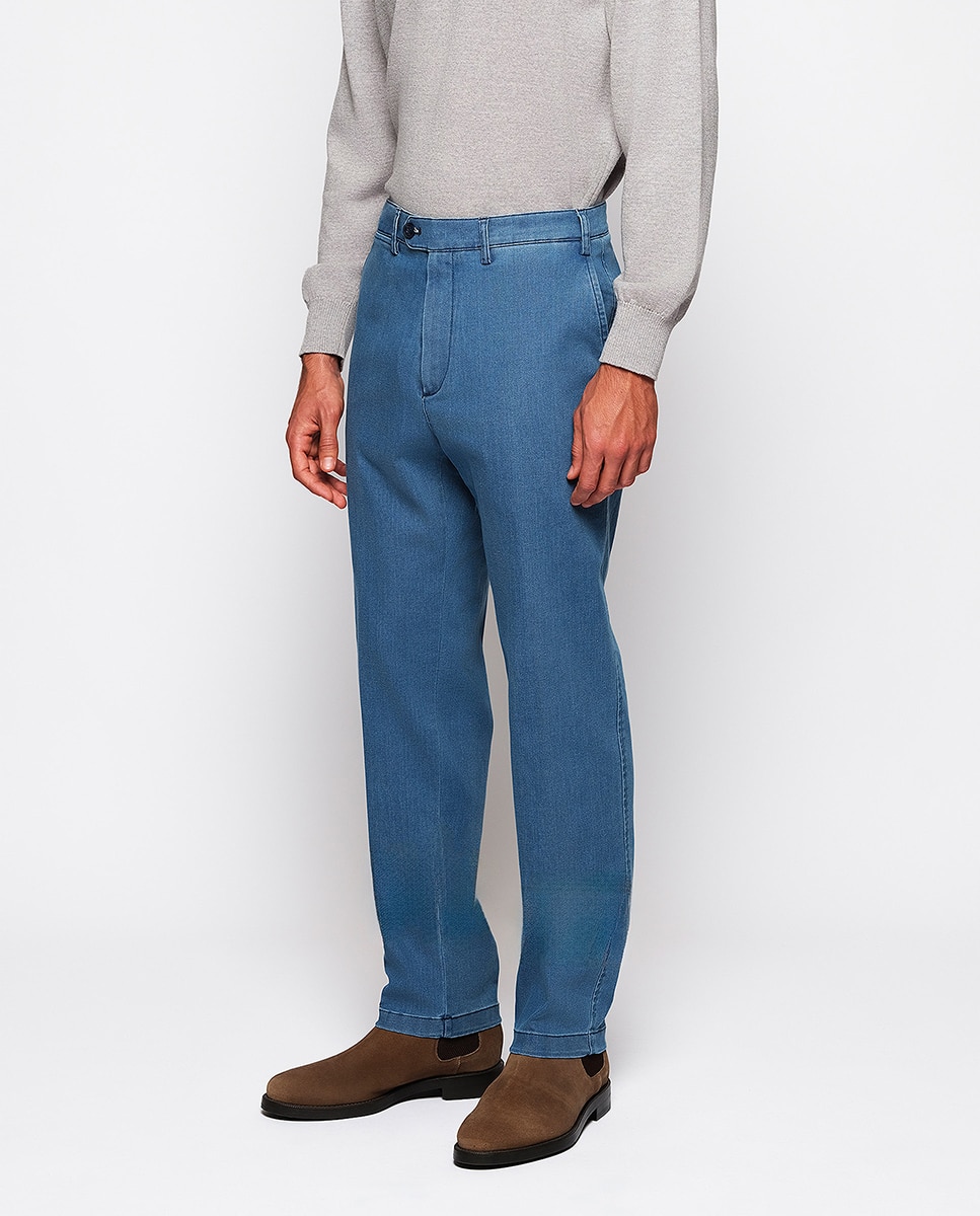 Jeans Straight Chino Escuras Azul-índigo-2