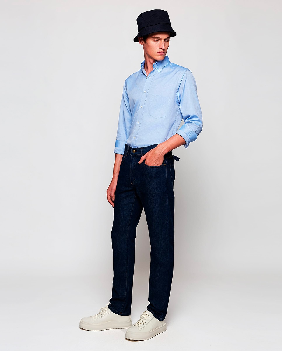 Jeans regular azul-escuro de homem Azul-índigo-1