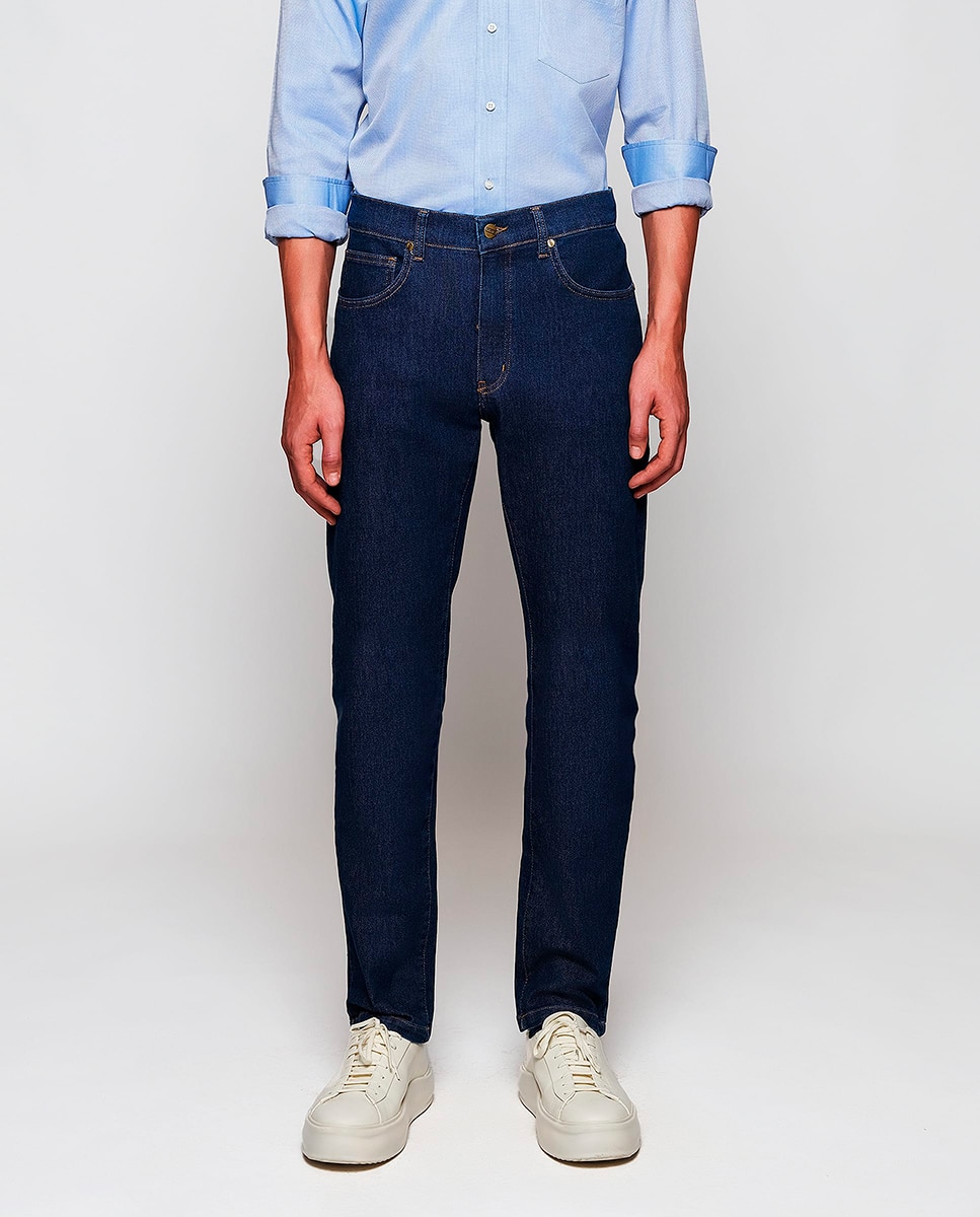 Jeans regular azul-escuro de homem Azul-índigo-2