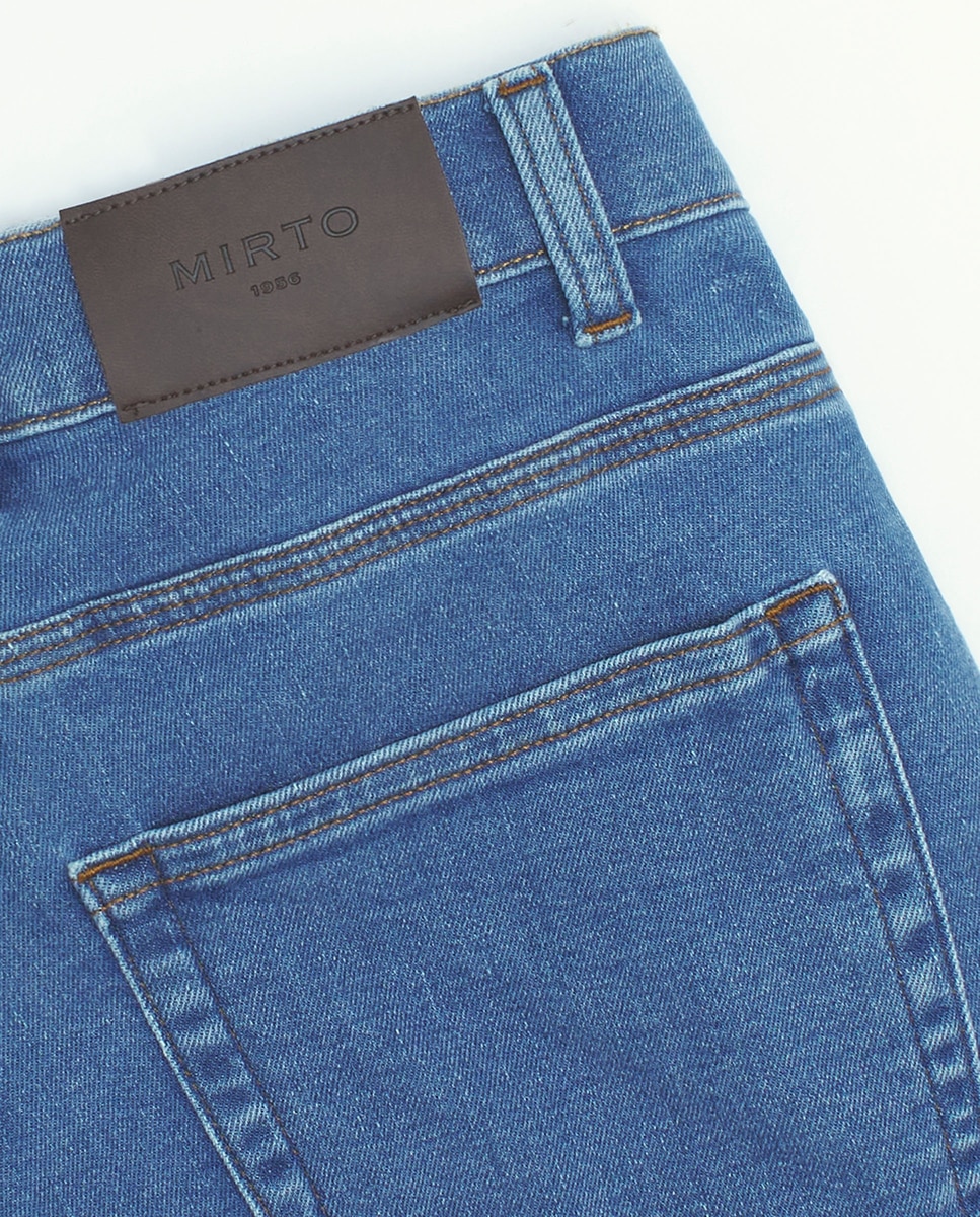 Jeans Straight de 5 Bolsos Escuras Azul-índigo-6