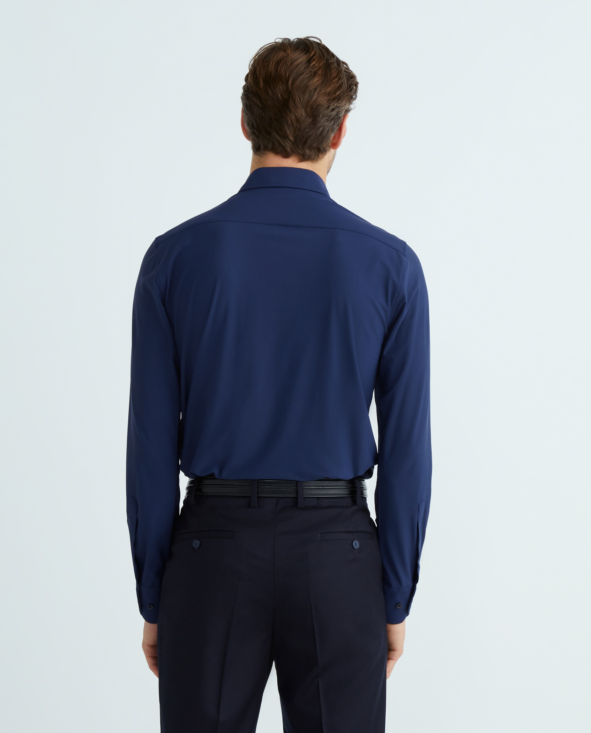Camisa Formal Regular Fit "Performance" Azul-marinho-3