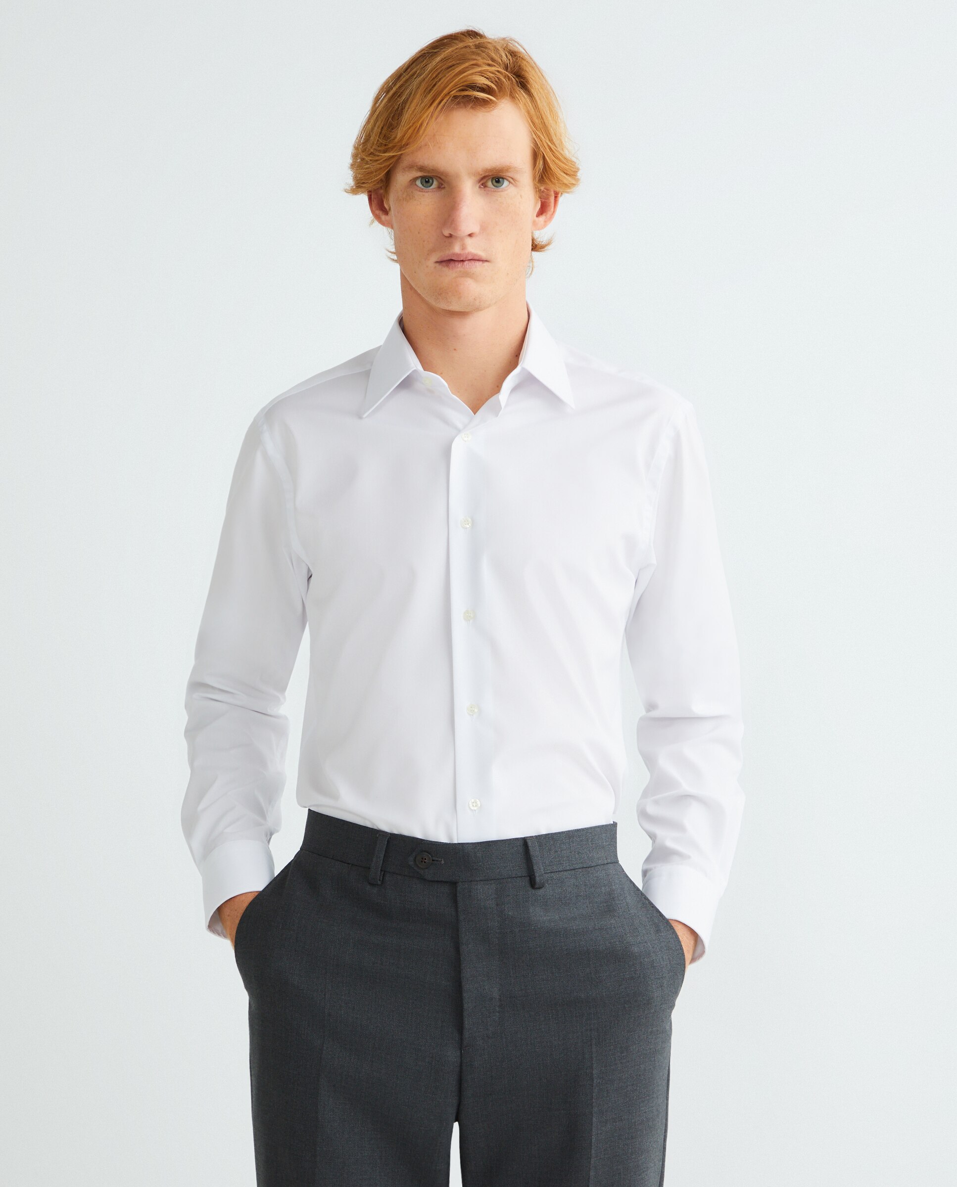 Camisa Tervilor Sir Fácil de Engomar e de Comprimento Extra Branco-2