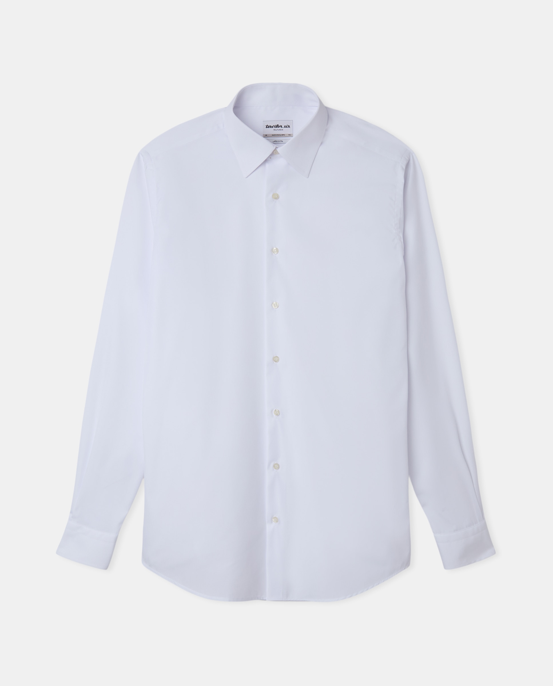 Camisa Tervilor Sir Fácil de Engomar e de Comprimento Extra Branco-4