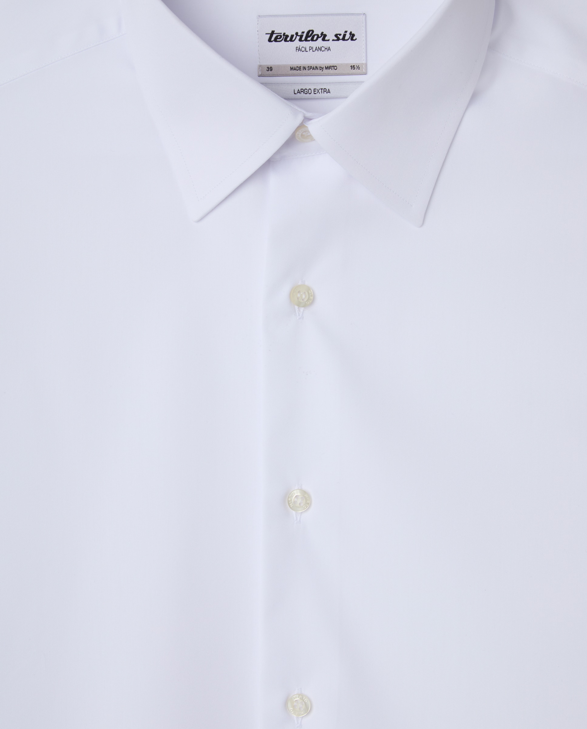 Camisa Tervilor Sir Fácil de Engomar e de Comprimento Extra Branco-5