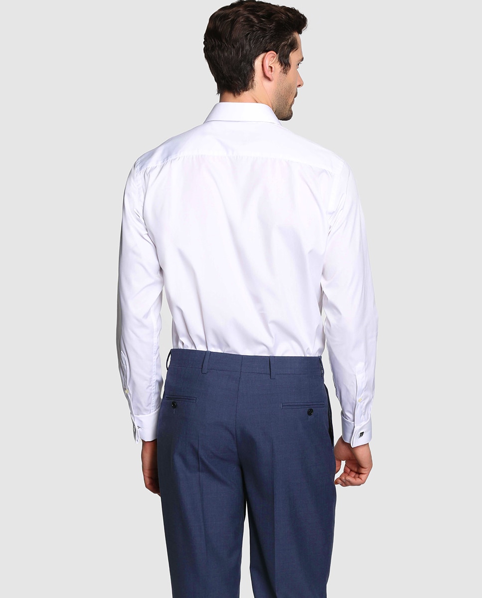Camisa Tervilor Sir Fácil de Engomar com Punho Duplo Branco-2