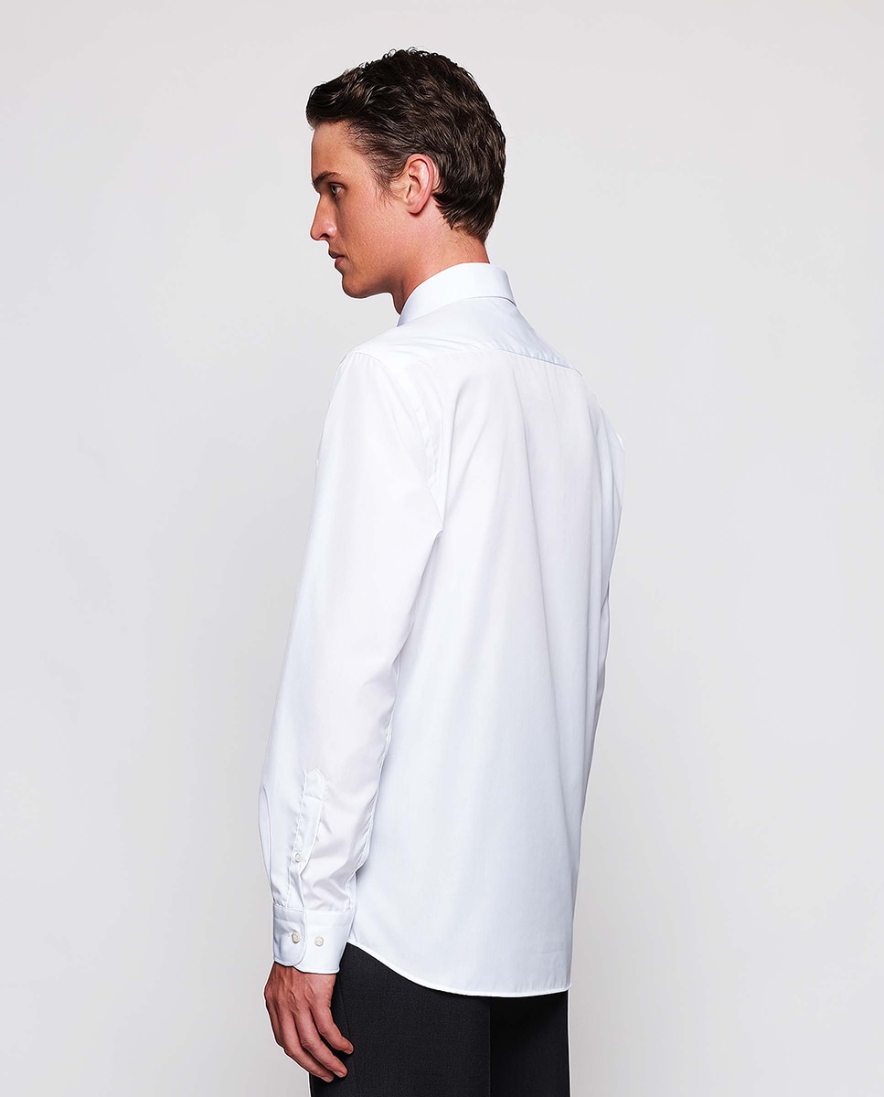 Camisa Lisa Semi-Cintada Travelshirt Branco-2