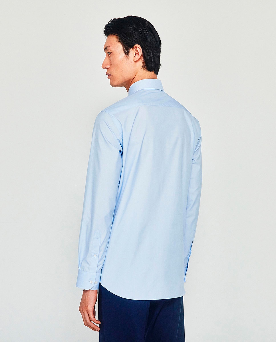 Camisa tervilor sir fil a fil facil plancha - Mirto - Azul claro Azul claro-2