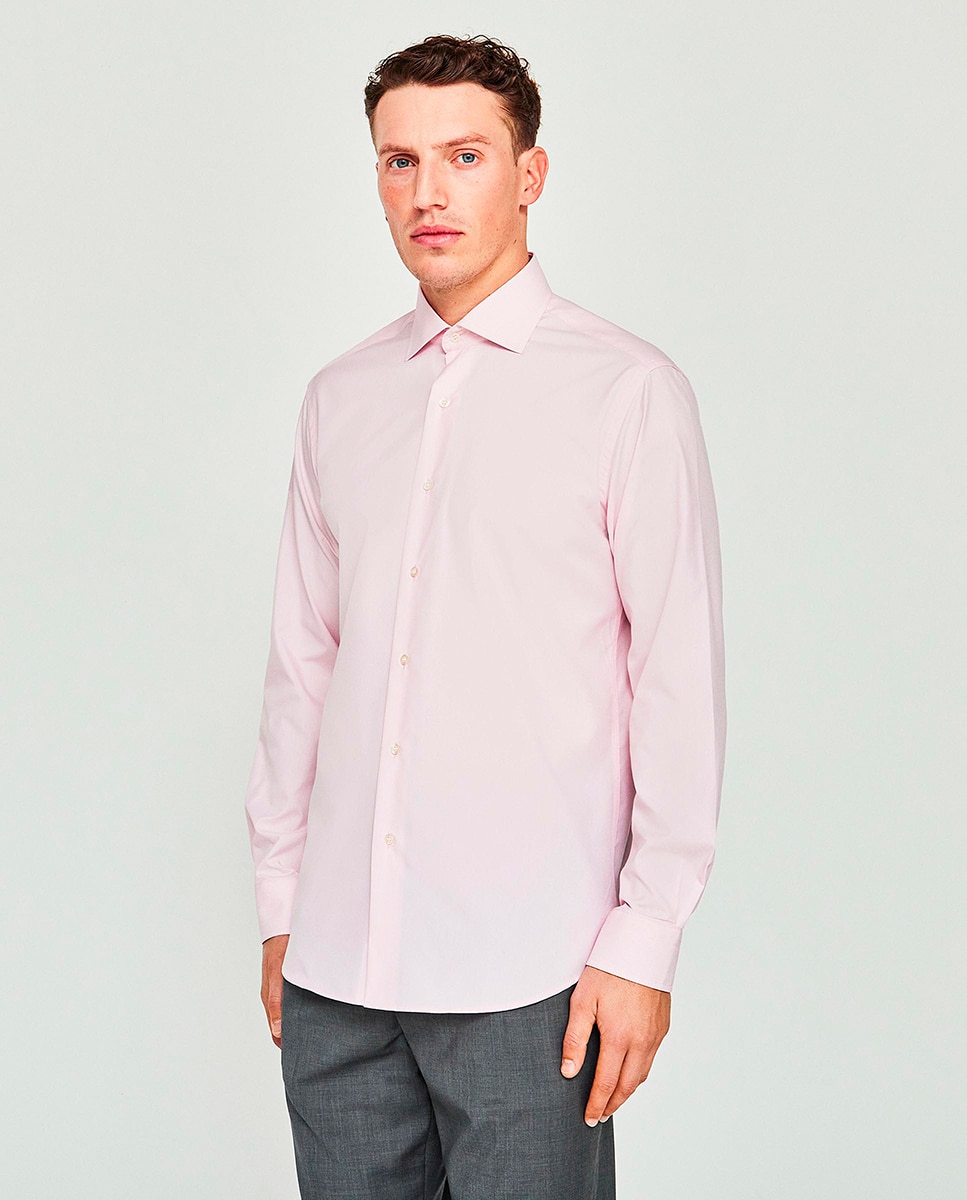 Camisa tervilor sir fil a fil facil plancha - Mirto - Rosa Rosa-1