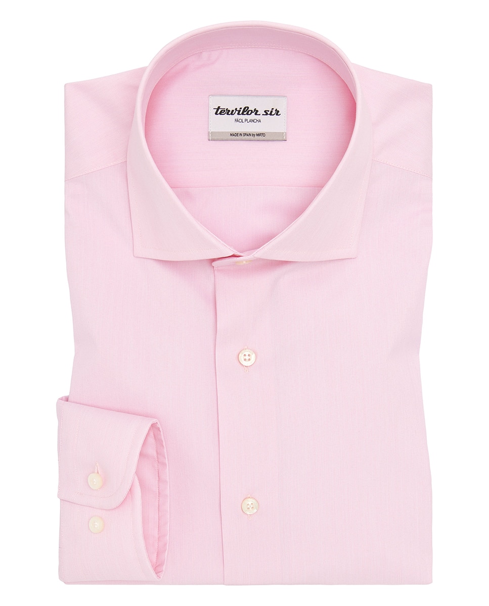 Camisa tervilor sir fil a fil facil plancha - Mirto - Rosa Rosa-3