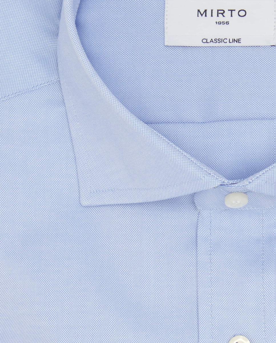 Camisa Clássica com Punho Misto de Algodão Azul-claro-4