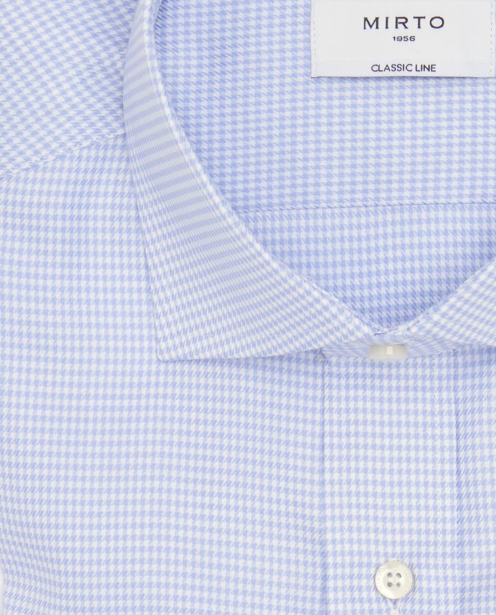 Camisa Clássica com Punho Misto de Algodão Azul-claro-3