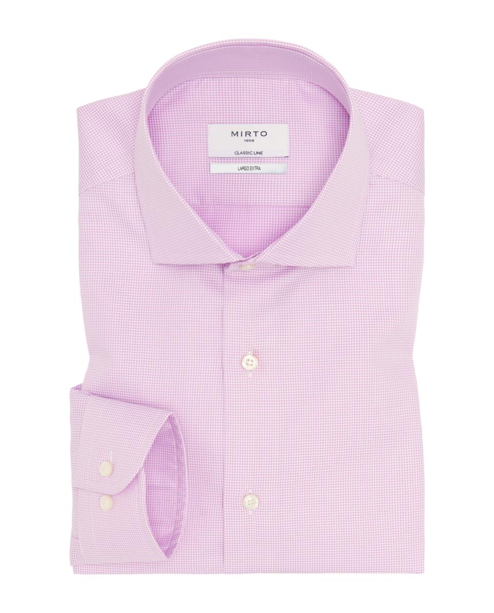 Camisa Clássica Lisa com Comprido Extra de Mangas Rosa-3