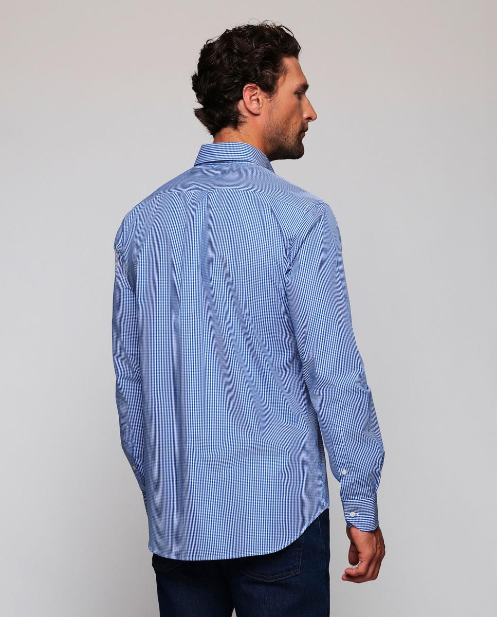 Camisa vestir de hombre cuadros cuello con botones - Mirto - Azul Azul-2