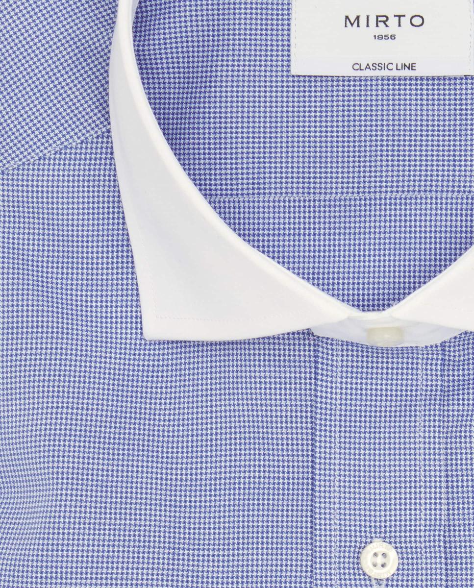 Camisa vestir de hombre cuello y puño doble blanco - Mirto - Azul Azul-4