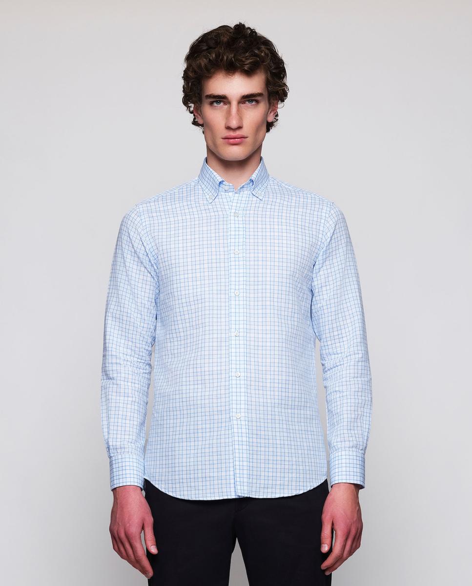 Imagem 0 de Camisa Casual de Manga Comprida aos Quadrados
