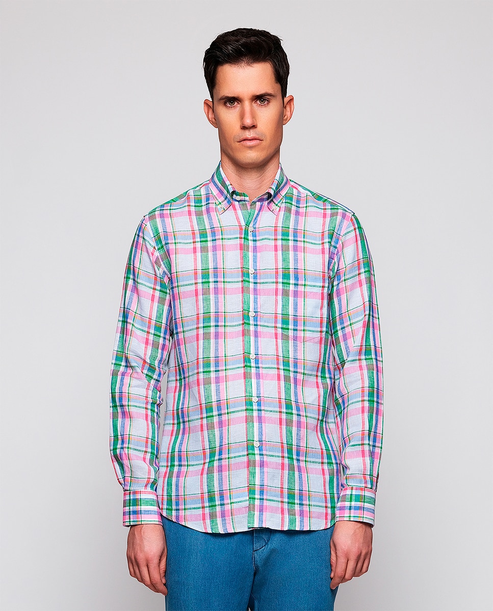 Imagem 0 de Camisa Casual de Manga Comprida e aos Quadrados