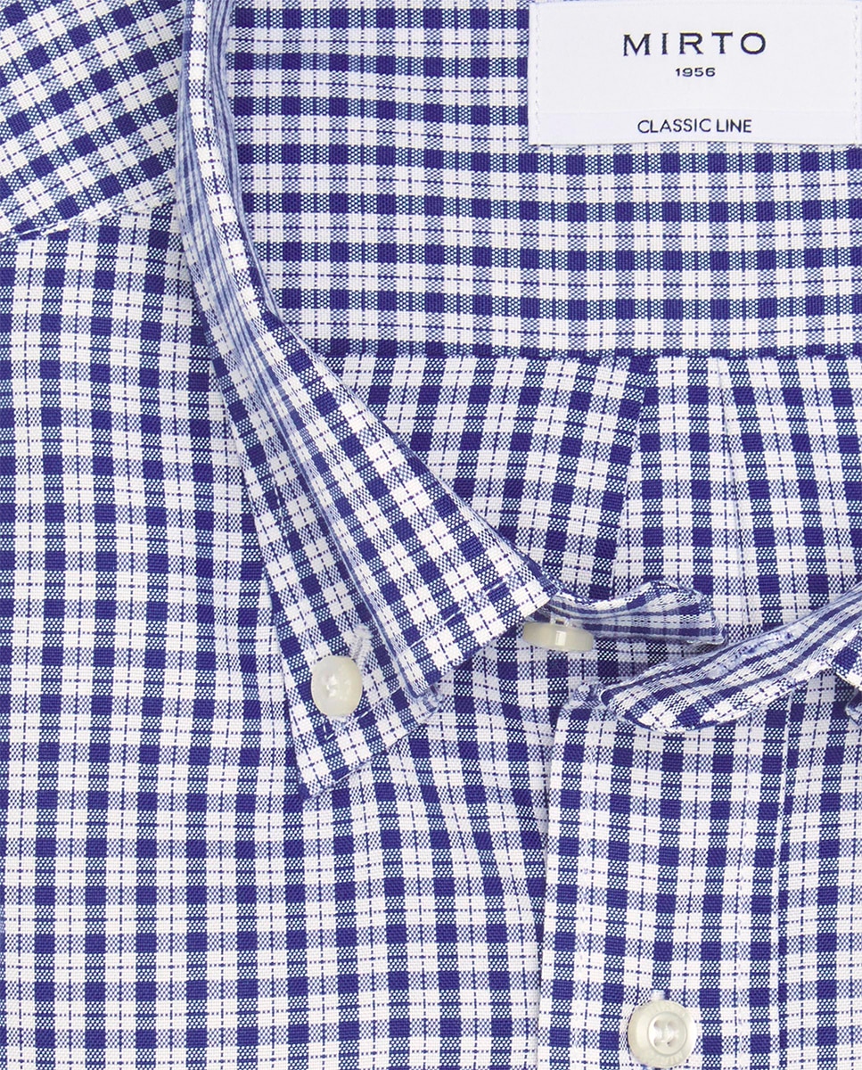 Camisa Casual de Manga Comprida Azul-4