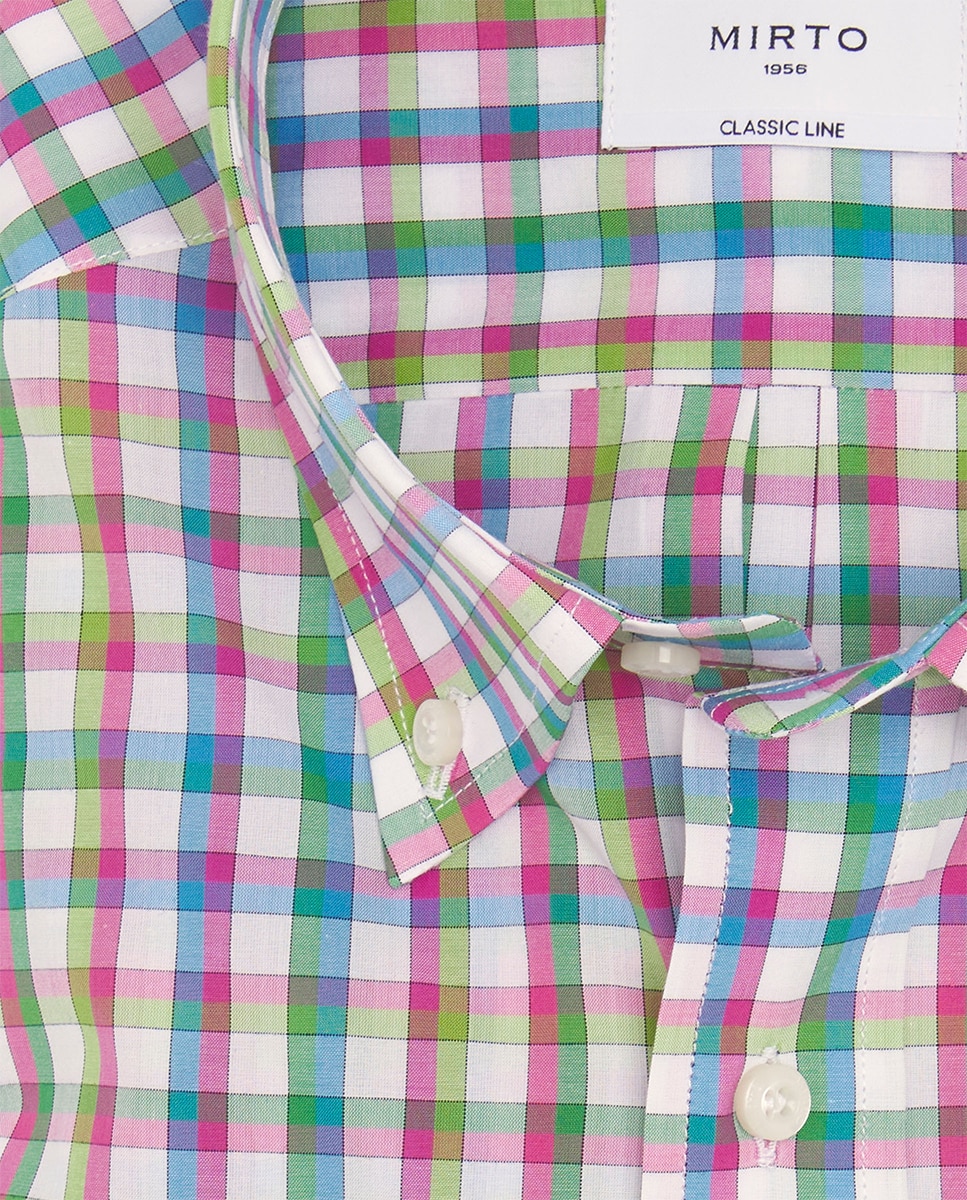 Camisa Casual de Manga Comprida Fúcsia-4
