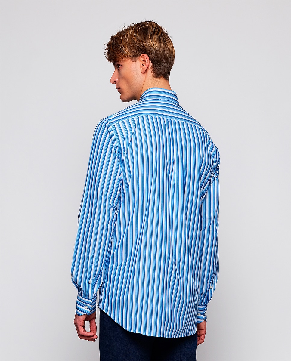 Camisa de hombre casual manga larga - Mirto - Azul Azul-2
