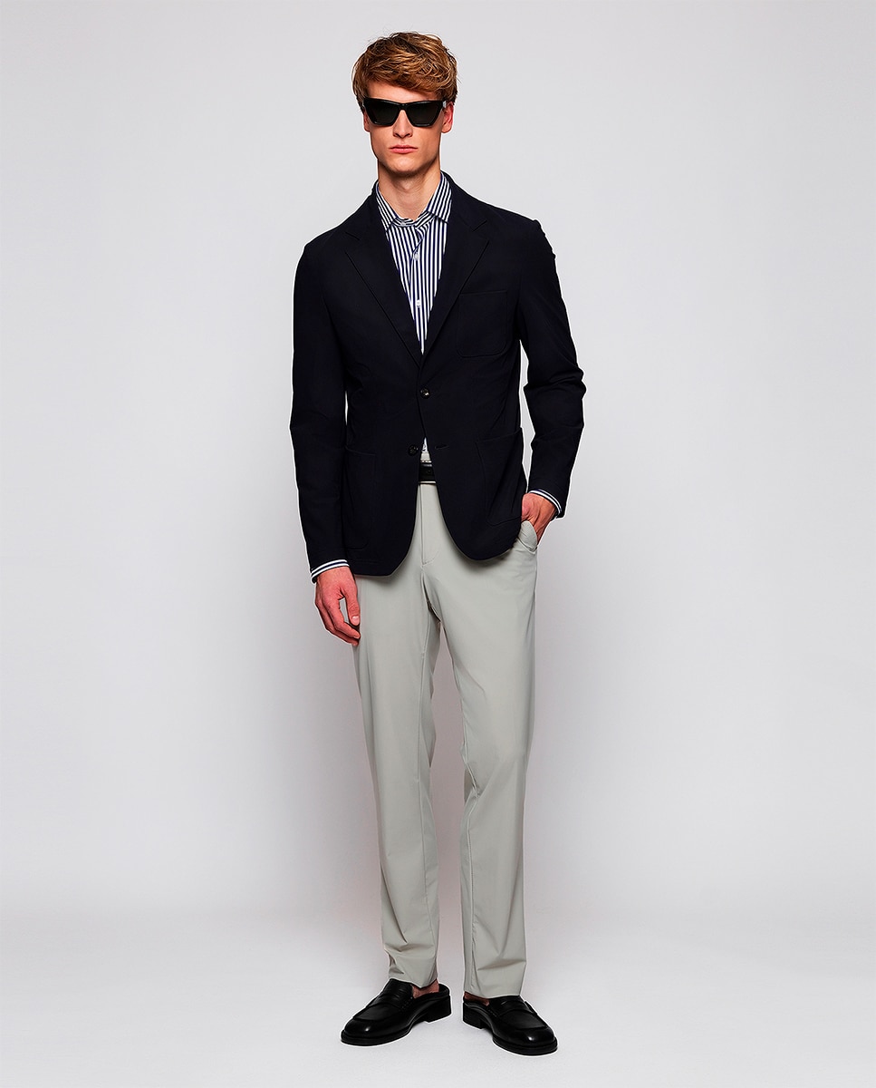 Camisa Formal Regular Fit "Performance" Azul-marinho-5