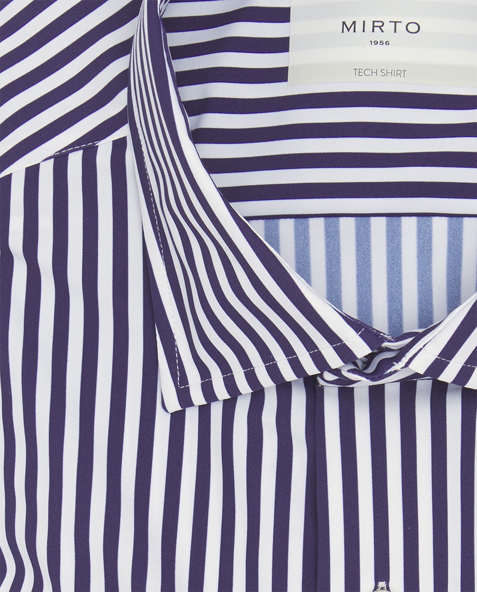 Camisa Formal Regular Fit "Performance" Azul-marinho-4