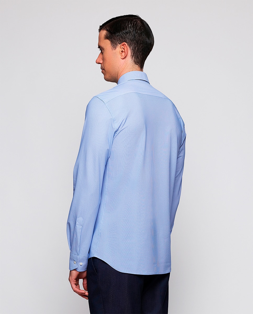 Camisa Formal Regular Fit "Performance" Azul-2