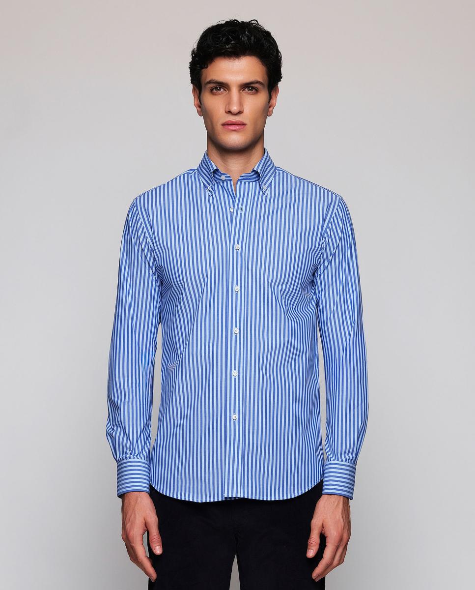 Imagen 1 de Camisa casual de hombre manga larga rayas Azul