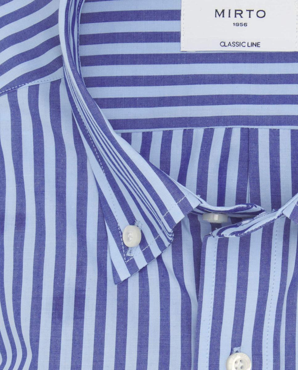 Imagen 4 de Camisa casual de hombre manga larga rayas - Mirto - Azul Azul