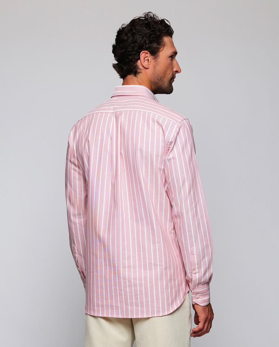 Camisa casual de hombre cuello con botones - Mirto - Rosa Rosa-2