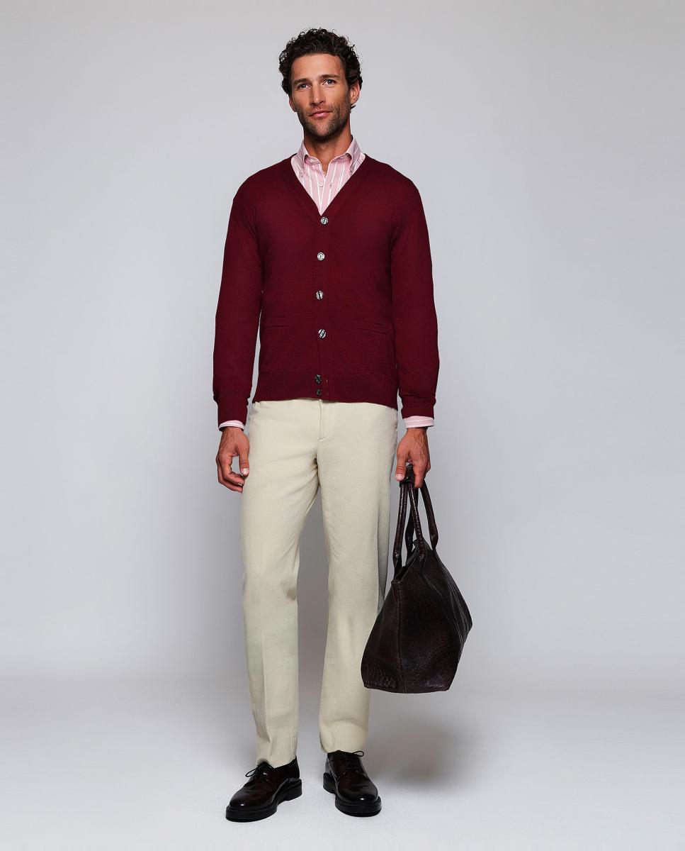 Camisa casual de hombre cuello con botones - Mirto - Rosa Rosa-5