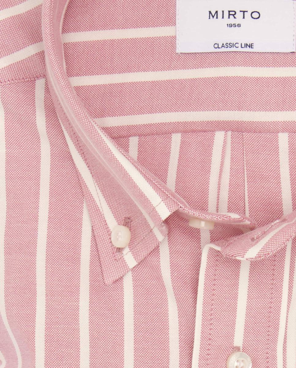 Camisa casual de hombre cuello con botones - Mirto - Rosa Rosa-4