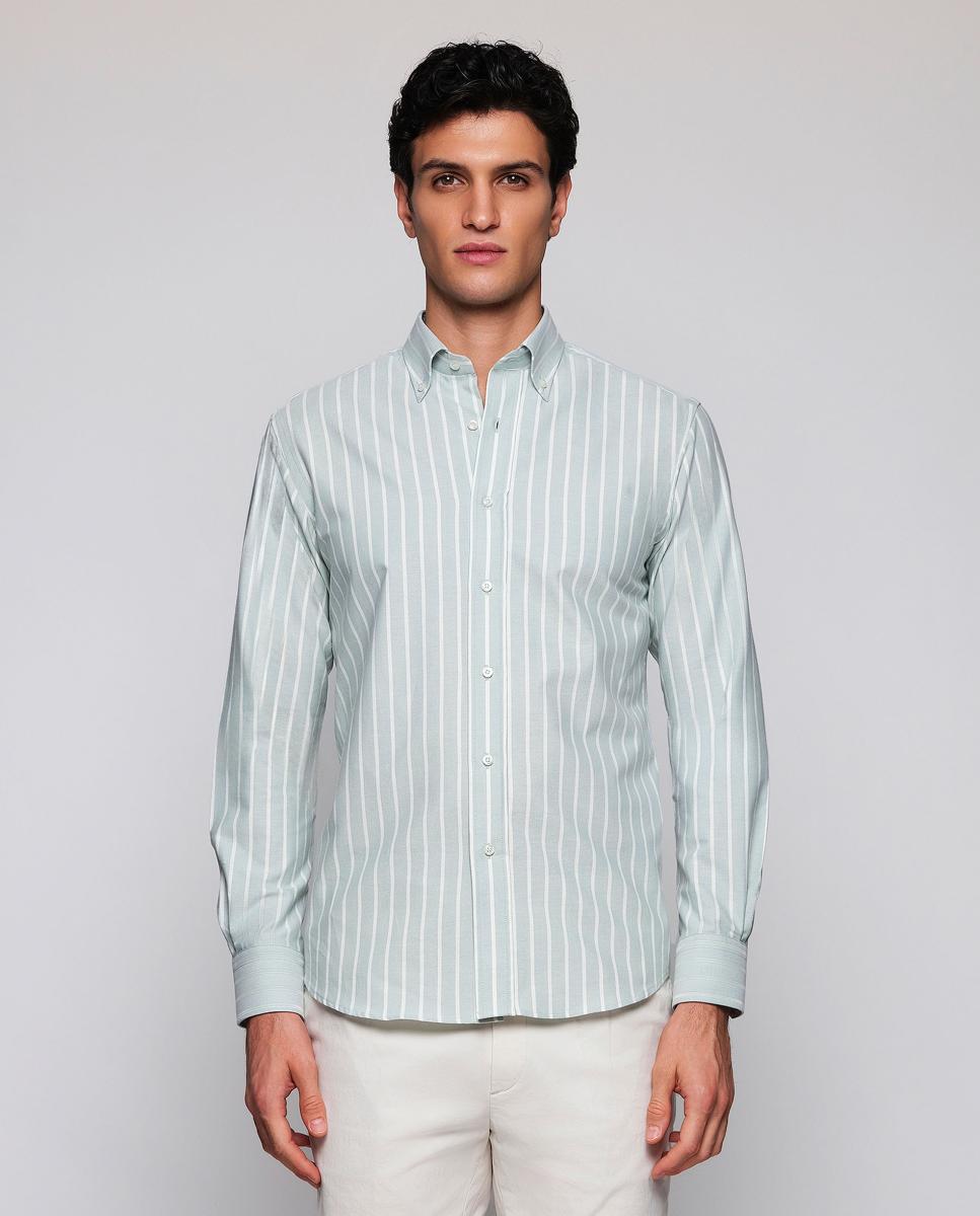 Camisa casual de hombre cuello con botones - Mirto - Verde claro Verde claro-1
