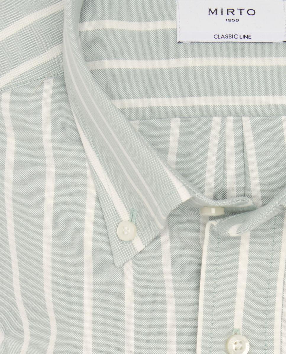 Camisa casual de hombre cuello con botones - Mirto - Verde claro Verde claro-4