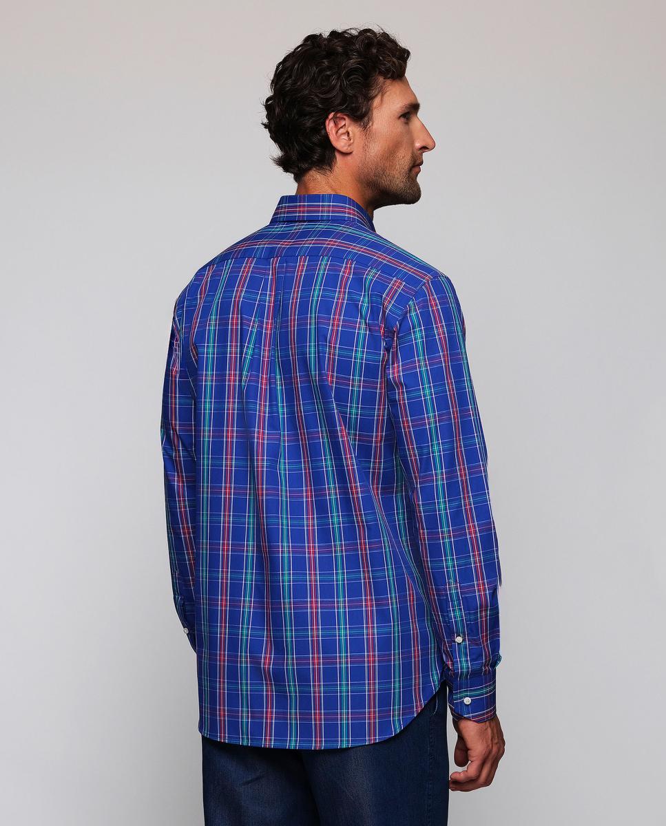 Imagen 2 de Camisa casual de hombre cuadros cuello con botones - Mirto - Azul índigo Azul índigo
